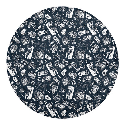 Video Game Devices Pattern Print Round Blanket