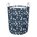 Video Game Devices Pattern Print Round Laundry Basket