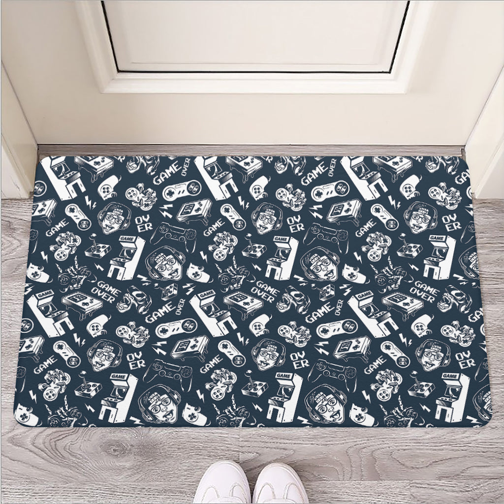 Video Game Devices Pattern Print Rubber Doormat