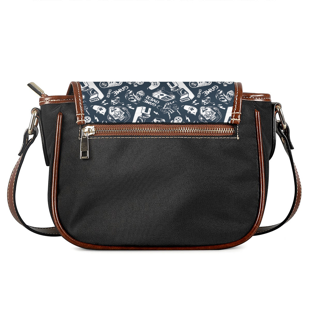 Video Game Devices Pattern Print Saddle Bag