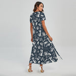 Video Game Devices Pattern Print Short Sleeve Maxi Dress