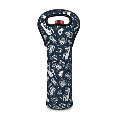 Video Game Devices Pattern Print Single Neoprene Wine Tote