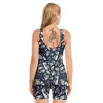 Video Game Devices Pattern Print Sleeveless One Piece Swimsuit