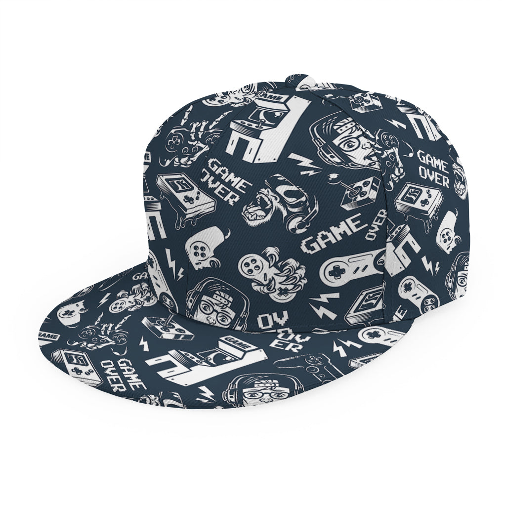 Video Game Devices Pattern Print Snapback Cap