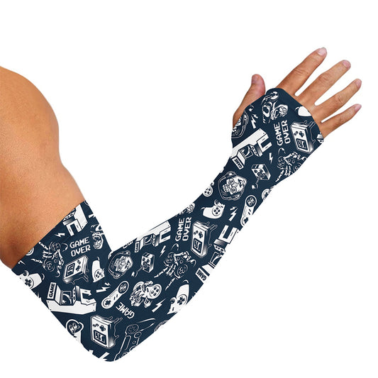 Video Game Devices Pattern Print Sun Protection Arm Sleeves