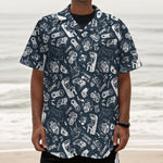 Video Game Devices Pattern Print Textured Short Sleeve Shirt