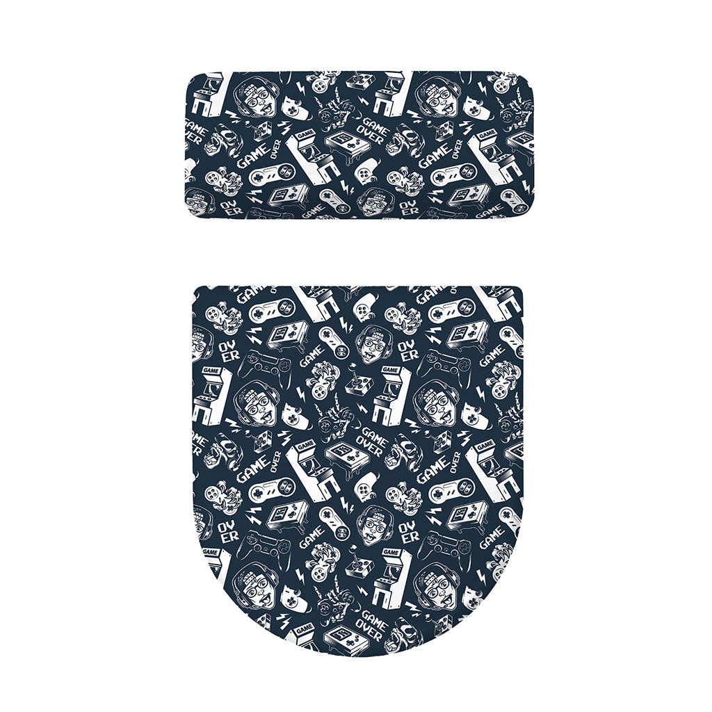Video Game Devices Pattern Print Toilet Lid And Tank Cover Set