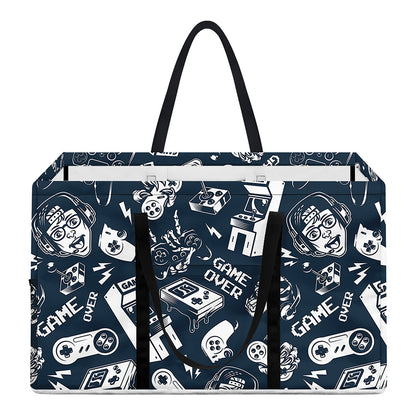 Video Game Devices Pattern Print Utility Tote Bag
