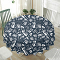 Video Game Devices Pattern Print Waterproof Round Tablecloth
