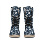 Video Game Devices Pattern Print Winter Boots