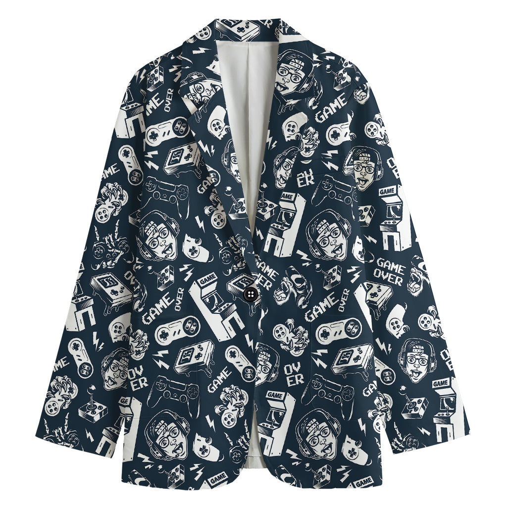 Video Game Devices Pattern Print Women's Blazer