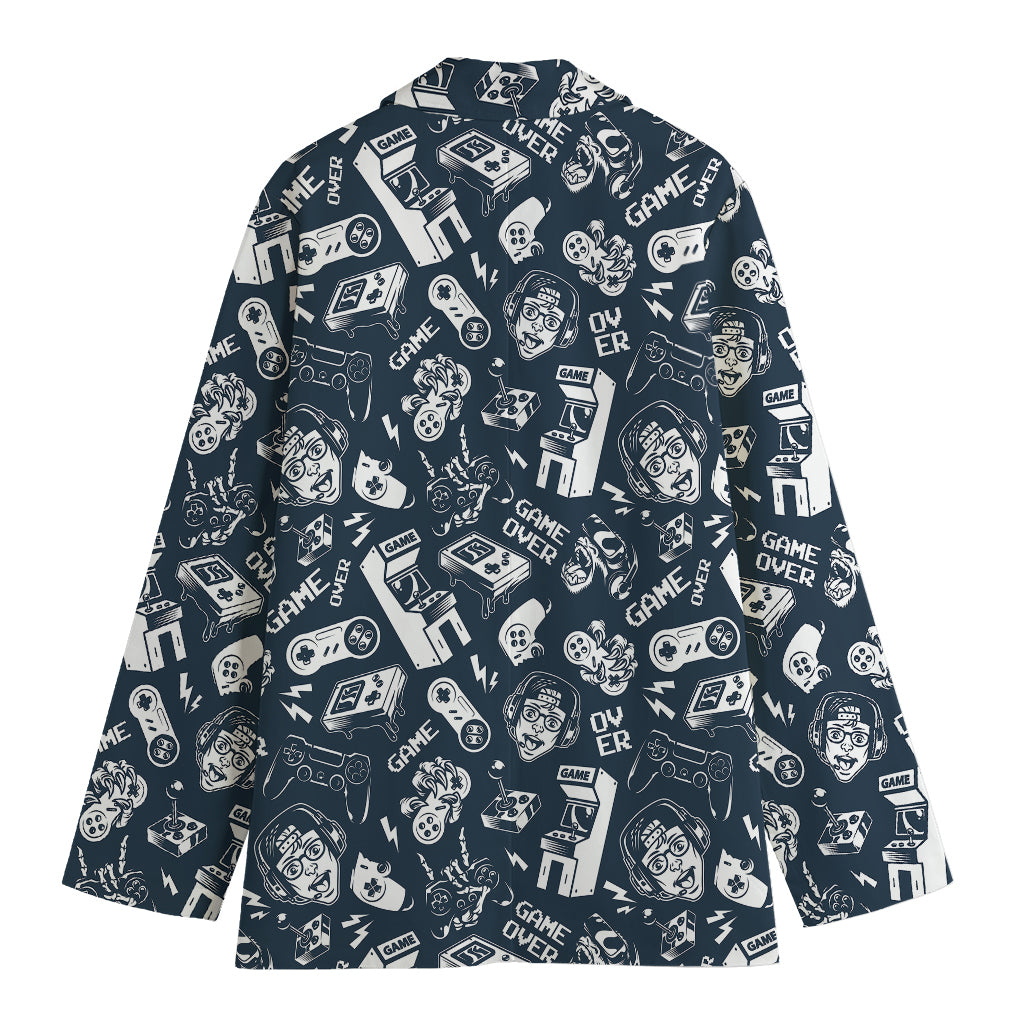 Video Game Devices Pattern Print Women's Blazer