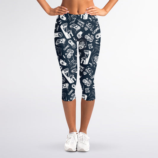 Video Game Devices Pattern Print Women's Capri Leggings