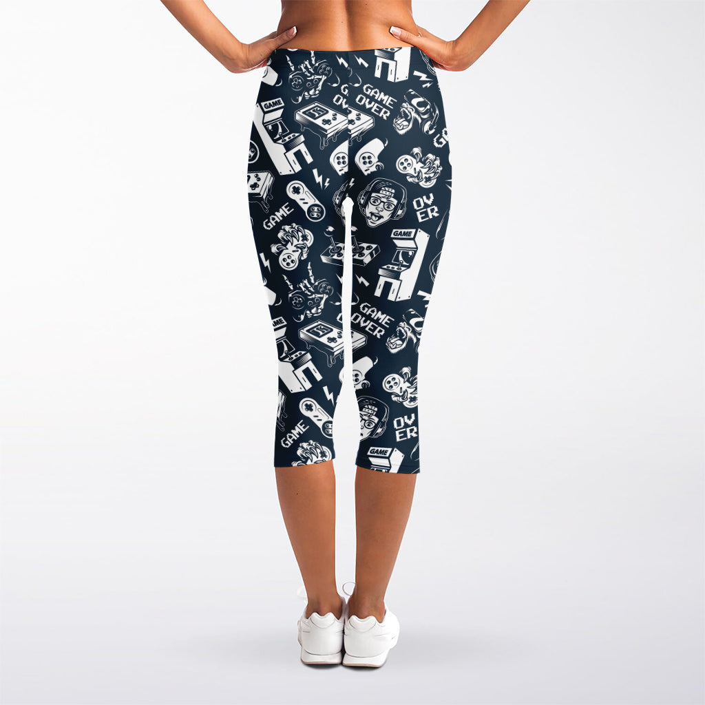 Video Game Devices Pattern Print Women's Capri Leggings