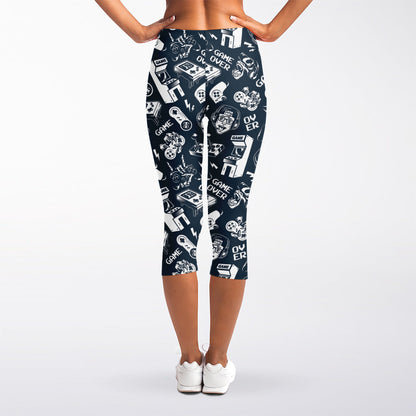 Video Game Devices Pattern Print Women's Capri Leggings