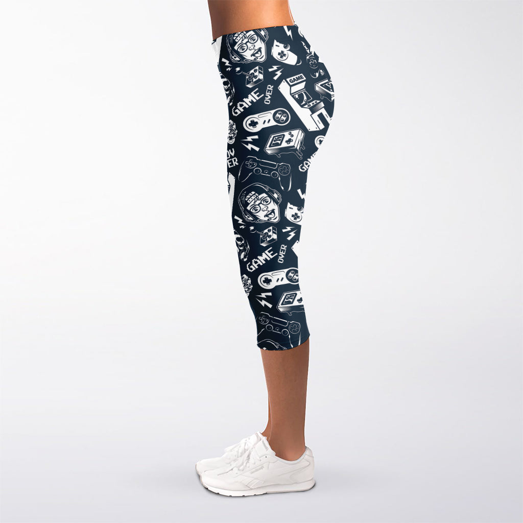 Video Game Devices Pattern Print Women's Capri Leggings