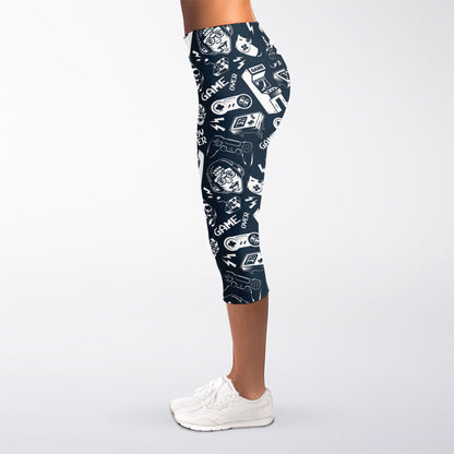 Video Game Devices Pattern Print Women's Capri Leggings
