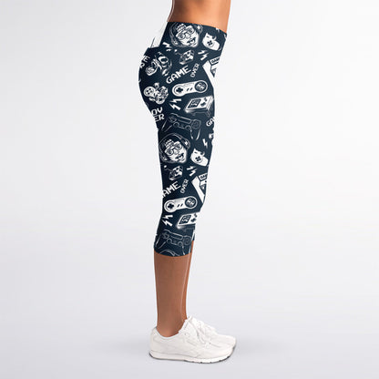 Video Game Devices Pattern Print Women's Capri Leggings
