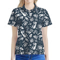 Video Game Devices Pattern Print Women's Polo Shirt