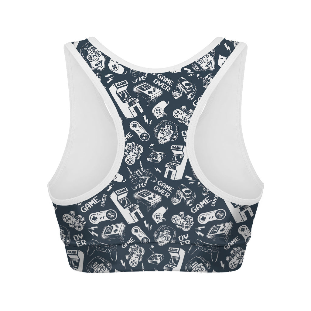 Video Game Devices Pattern Print Women's Sports Bra