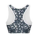 Video Game Devices Pattern Print Women's Sports Bra