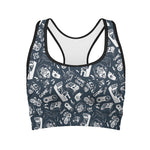 Video Game Devices Pattern Print Women's Sports Bra