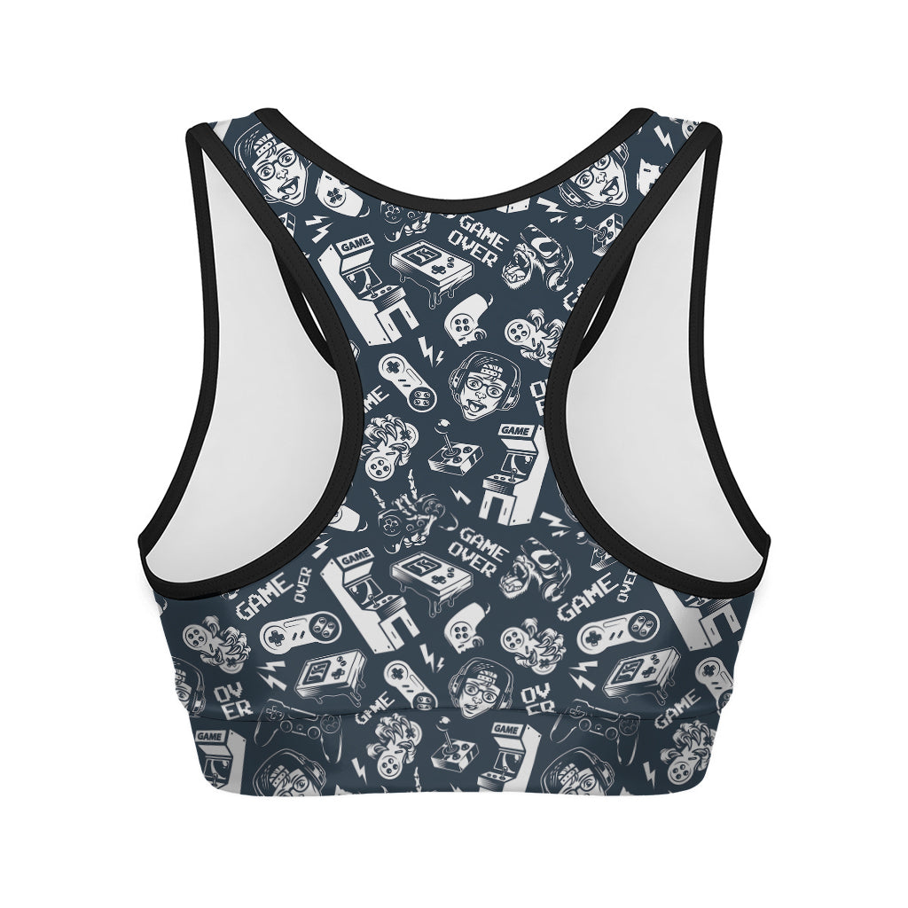 Video Game Devices Pattern Print Women's Sports Bra