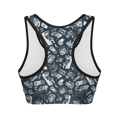 Video Game Devices Pattern Print Women's Sports Bra