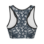 Video Game Devices Pattern Print Women's Sports Bra
