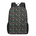 Video Game Gadgets Pattern Print 17 Inch Backpack