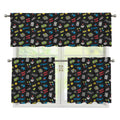 Video Game Gadgets Pattern Print 3 Piece Kitchen Curtains