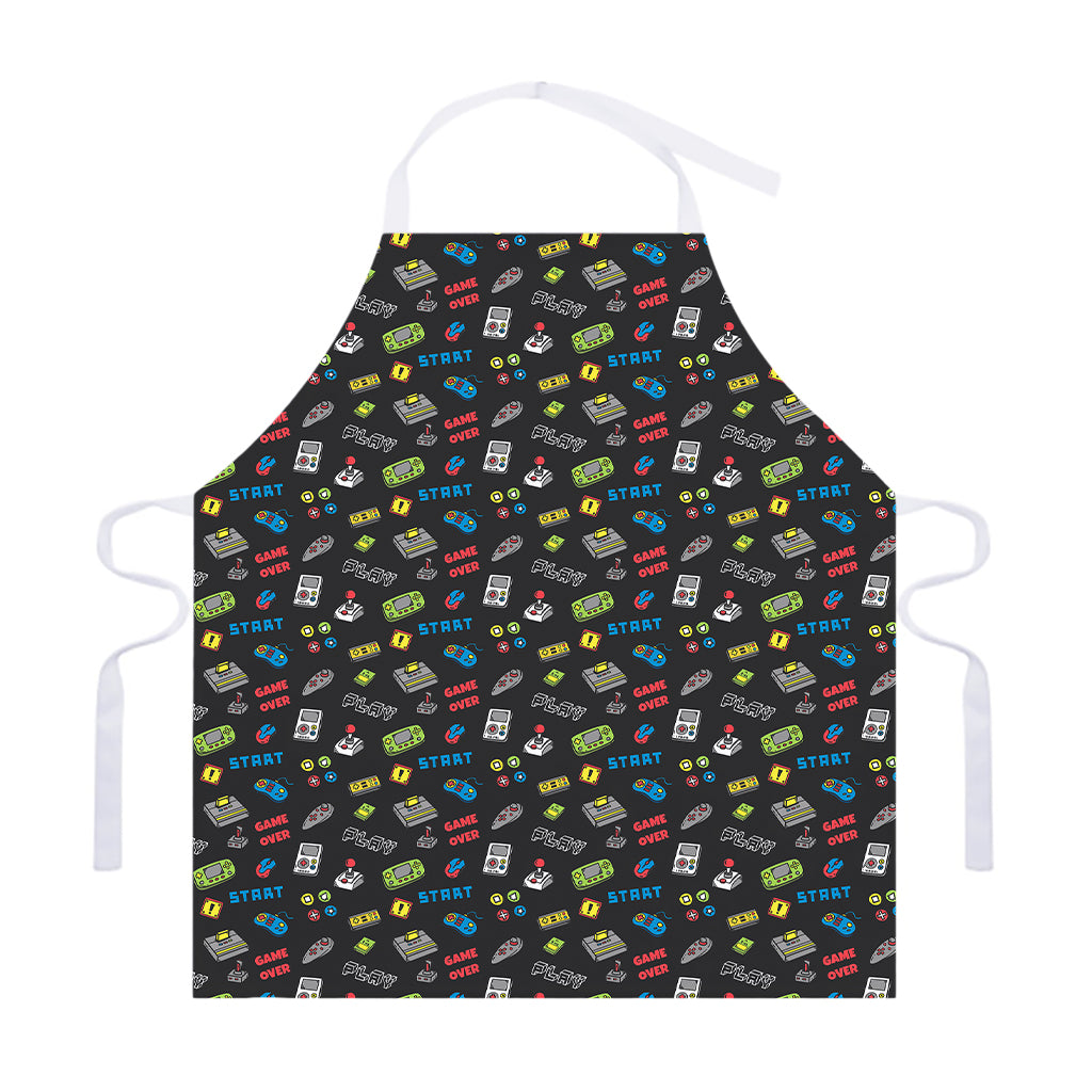 Video Game Gadgets Pattern Print Adjustable Apron