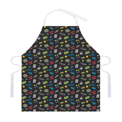Video Game Gadgets Pattern Print Adjustable Apron