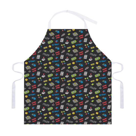 Video Game Gadgets Pattern Print Adjustable Apron