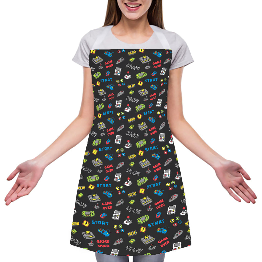 Video Game Gadgets Pattern Print Adjustable Apron
