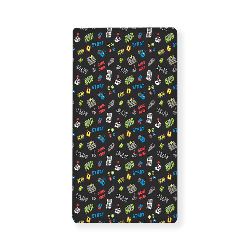 Video Game Gadgets Pattern Print Baby Crib Sheet