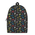 Video Game Gadgets Pattern Print School Backpack