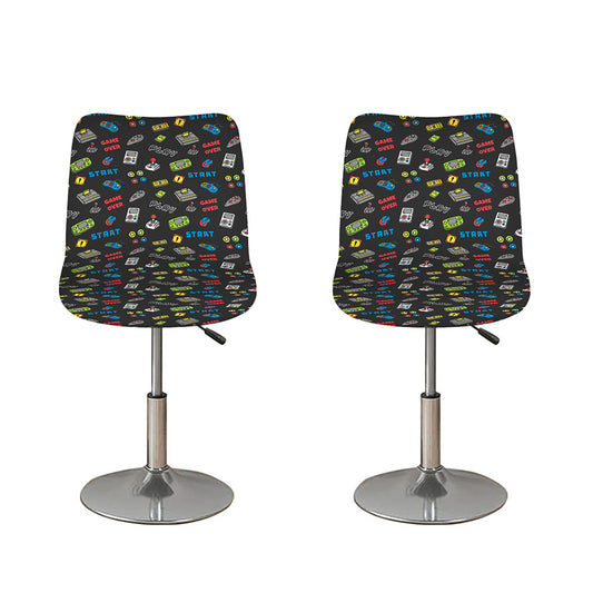 Video Game Gadgets Pattern Print Bar Stool Covers