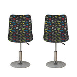 Video Game Gadgets Pattern Print Bar Stool Covers