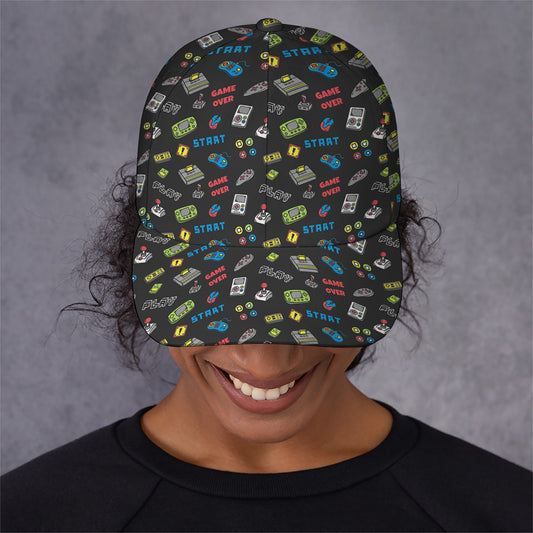 Video Game Gadgets Pattern Print Baseball Cap