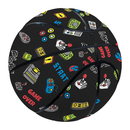 Video Game Gadgets Pattern Print Basketball