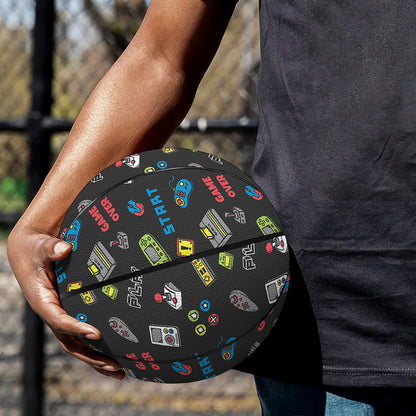 Video Game Gadgets Pattern Print Basketball