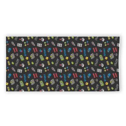 Video Game Gadgets Pattern Print Beach Towel