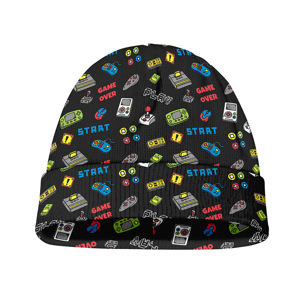 Video Game Gadgets Pattern Print Beanie