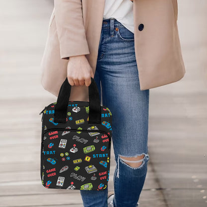 Video Game Gadgets Pattern Print Bible Tote Bag