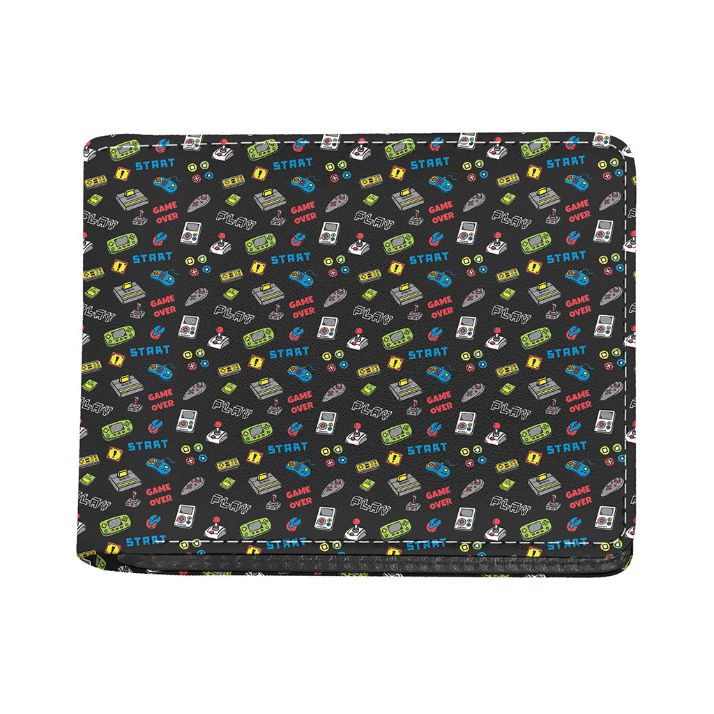 Video Game Gadgets Pattern Print Bifold Wallet