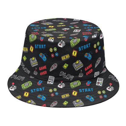 Video Game Gadgets Pattern Print Bucket Hat