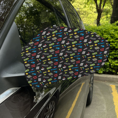 Video Game Gadgets Pattern Print Car Side Mirror Covers