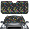 Video Game Gadgets Pattern Print Car Windshield Sun Shade