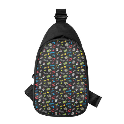 Video Game Gadgets Pattern Print Chest Bag
